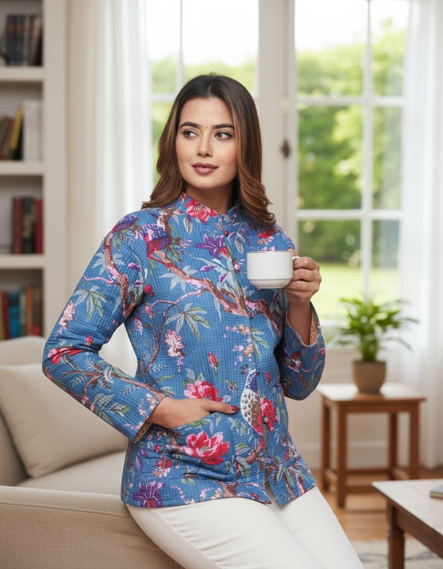 Quilted Cotton Jacket - Reversible