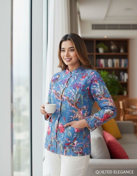 Quilted Cotton Jacket - Reversible