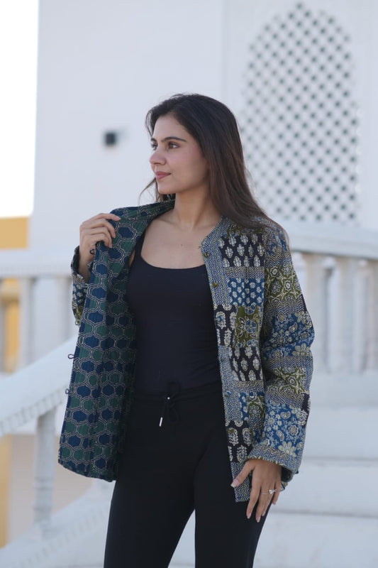 Quilted Cotton Jacket - Reversible