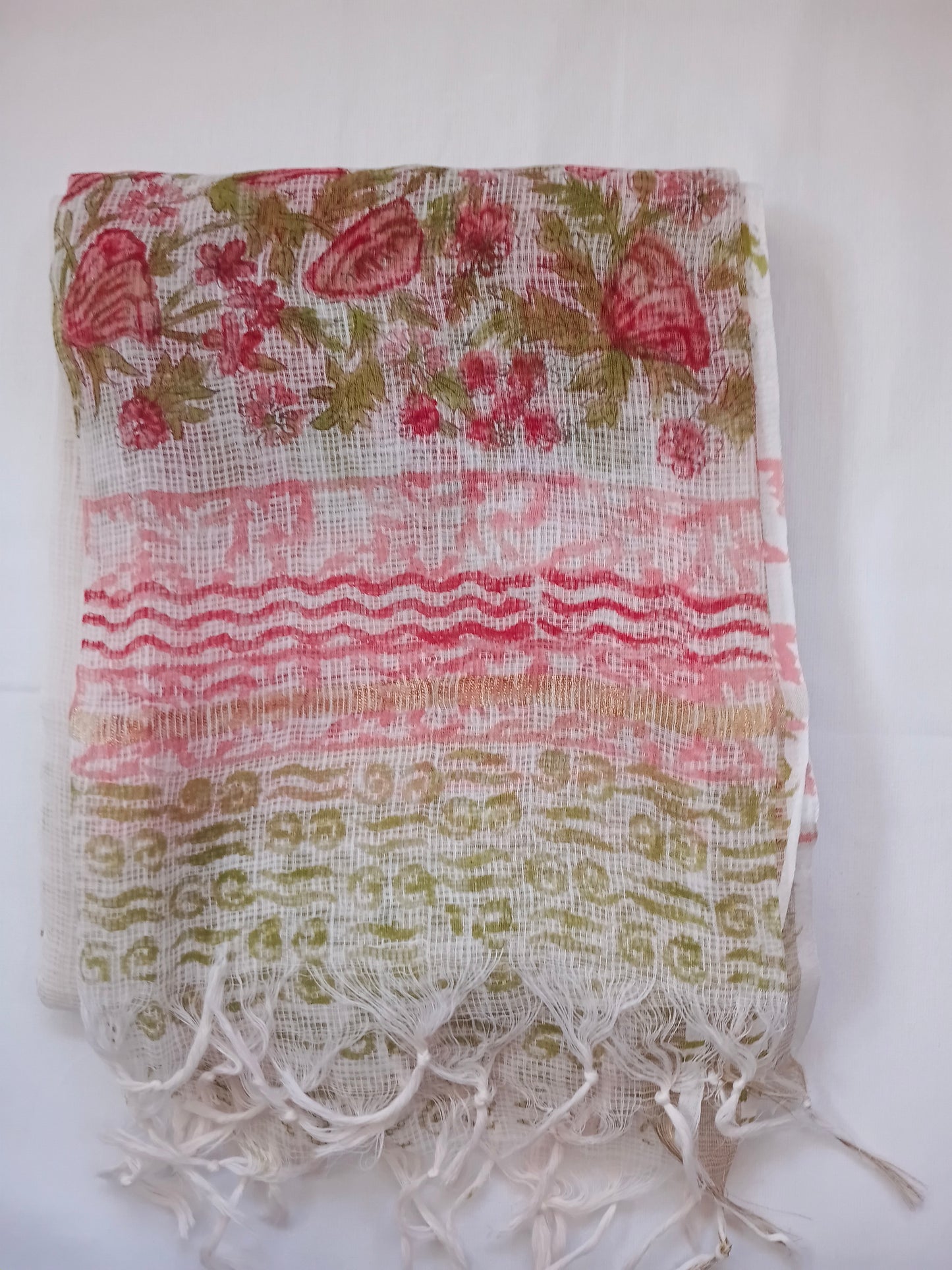 Unstitched cotton hand block printed set