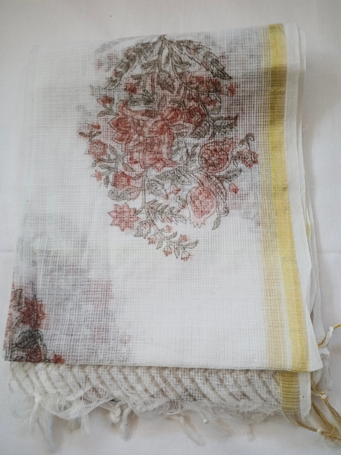 Unstitched cotton hand block printed set