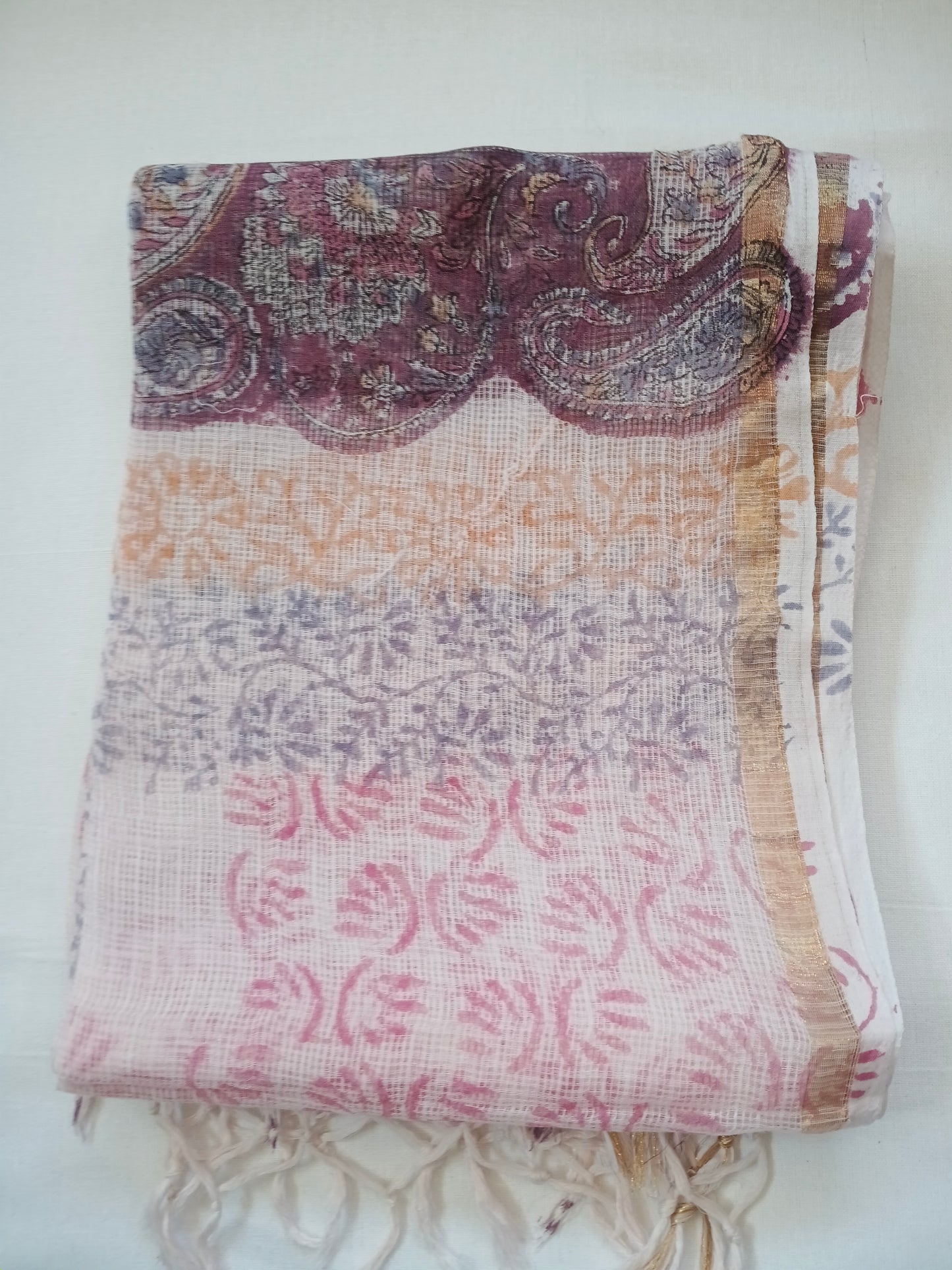 Unstitched cotton hand block printed set