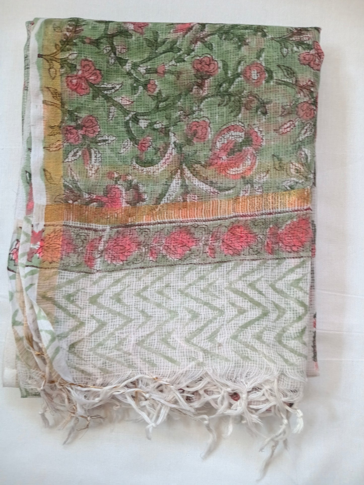 Unstitched cotton hand block printed set