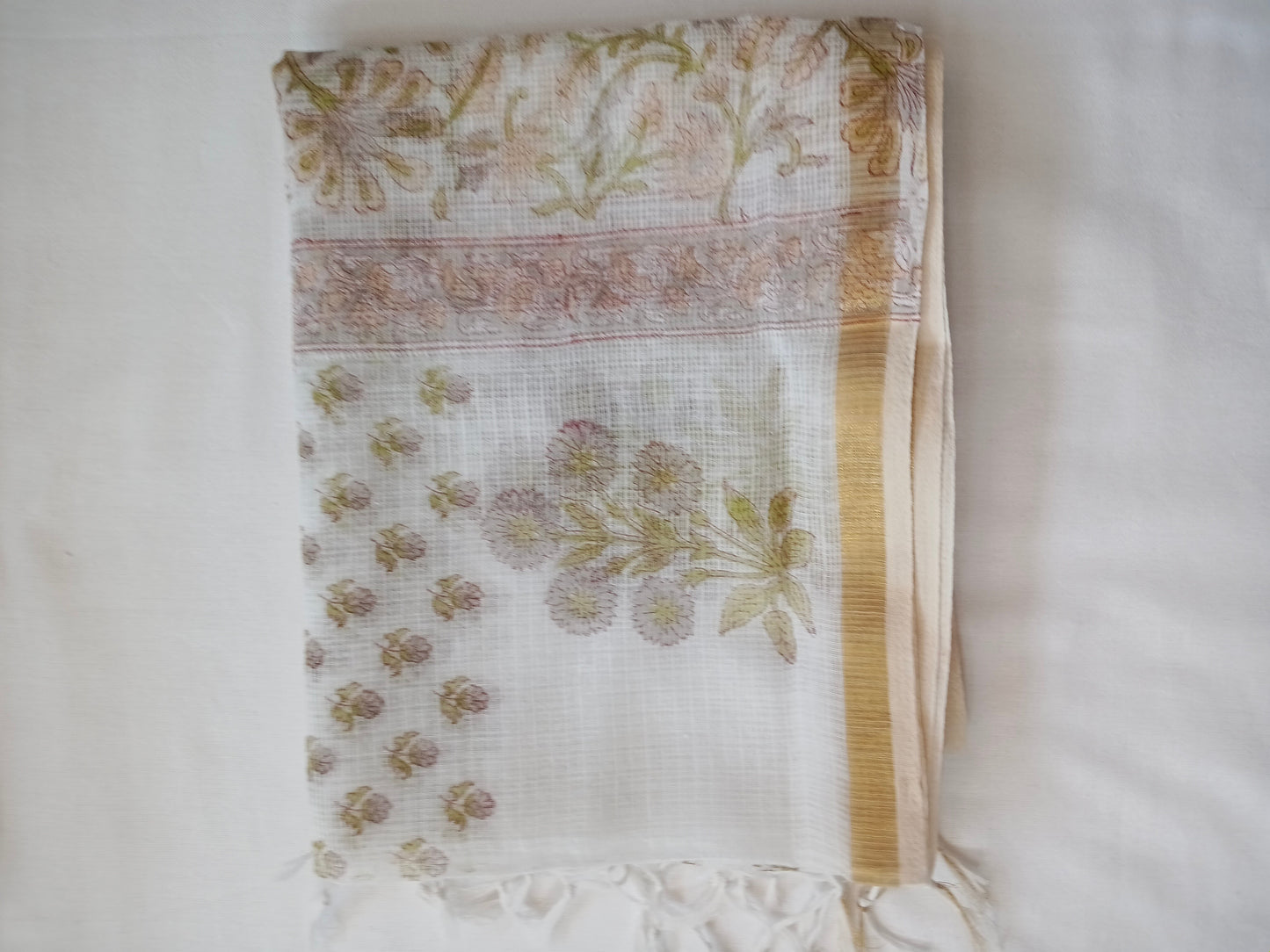 Unstitched cotton hand block printed set