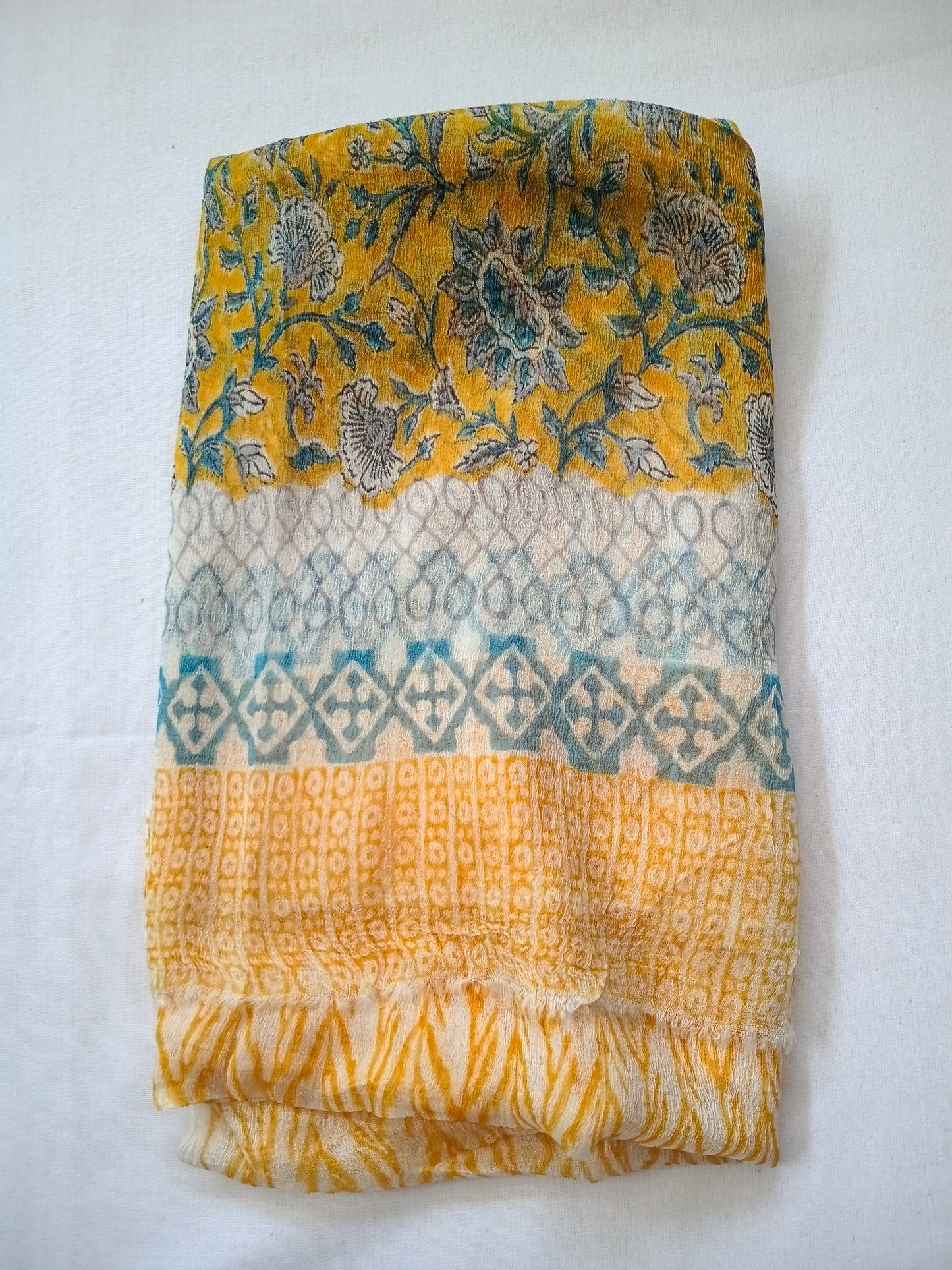 Unstitched cotton hand block printed set