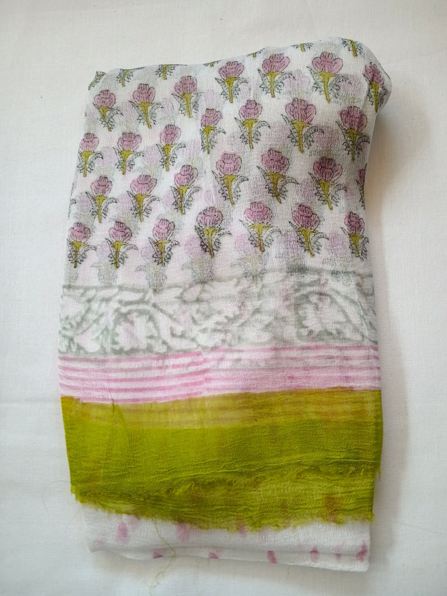 Unstitched cotton hand block printed set