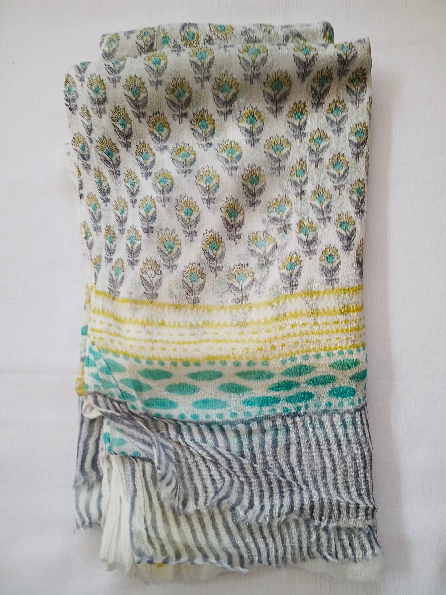 Unstitched cotton hand block printed set