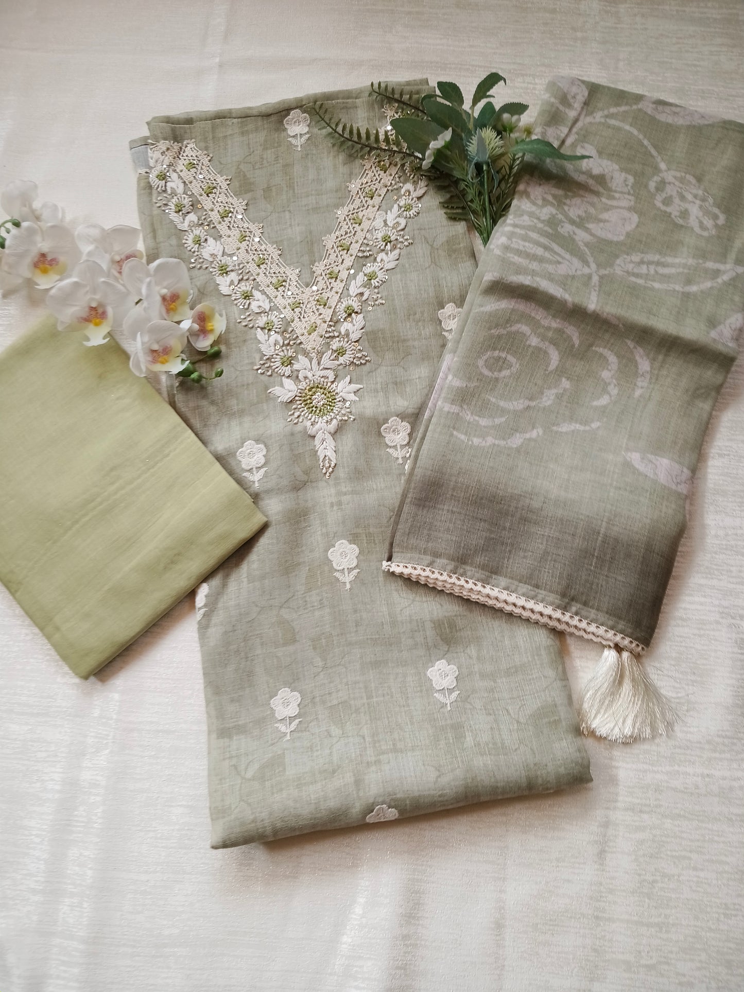 Unstitched cotton linen set