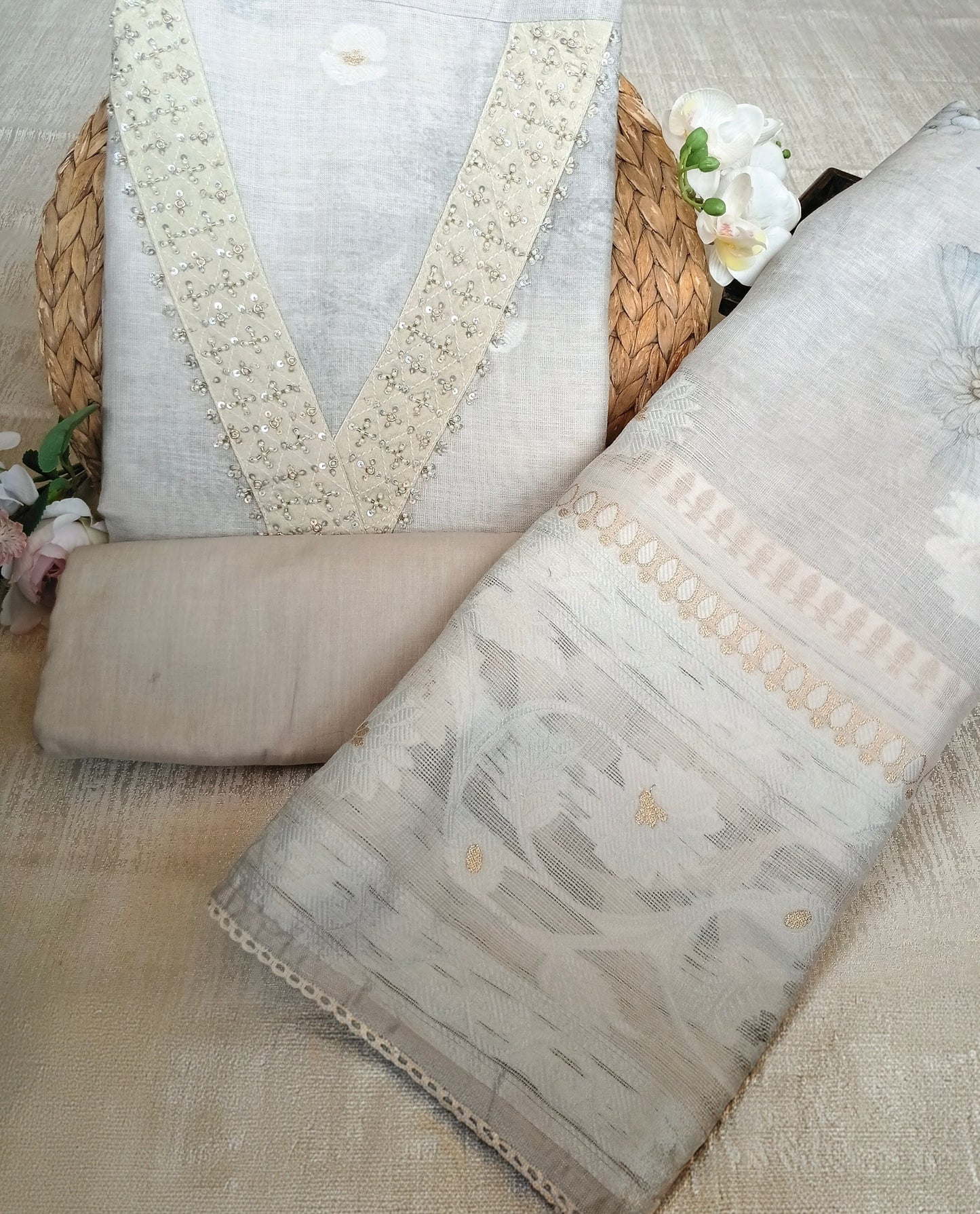Unstitched cotton linen set