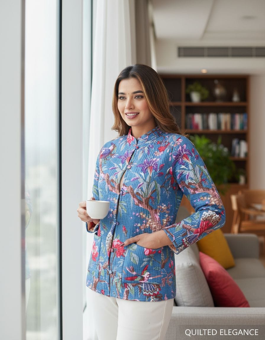 Quilted Cotton Jacket - Reversible