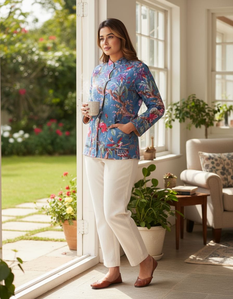 Quilted Cotton Jacket - Reversible