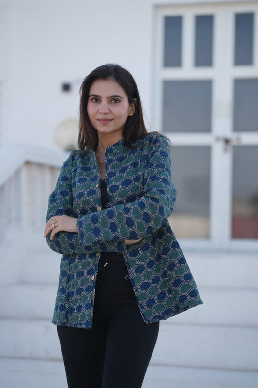 Quilted Cotton Jacket - Reversible