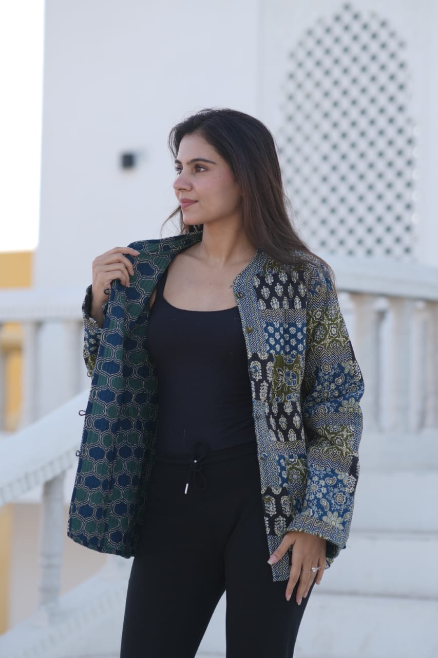 Quilted Cotton Jacket - Reversible