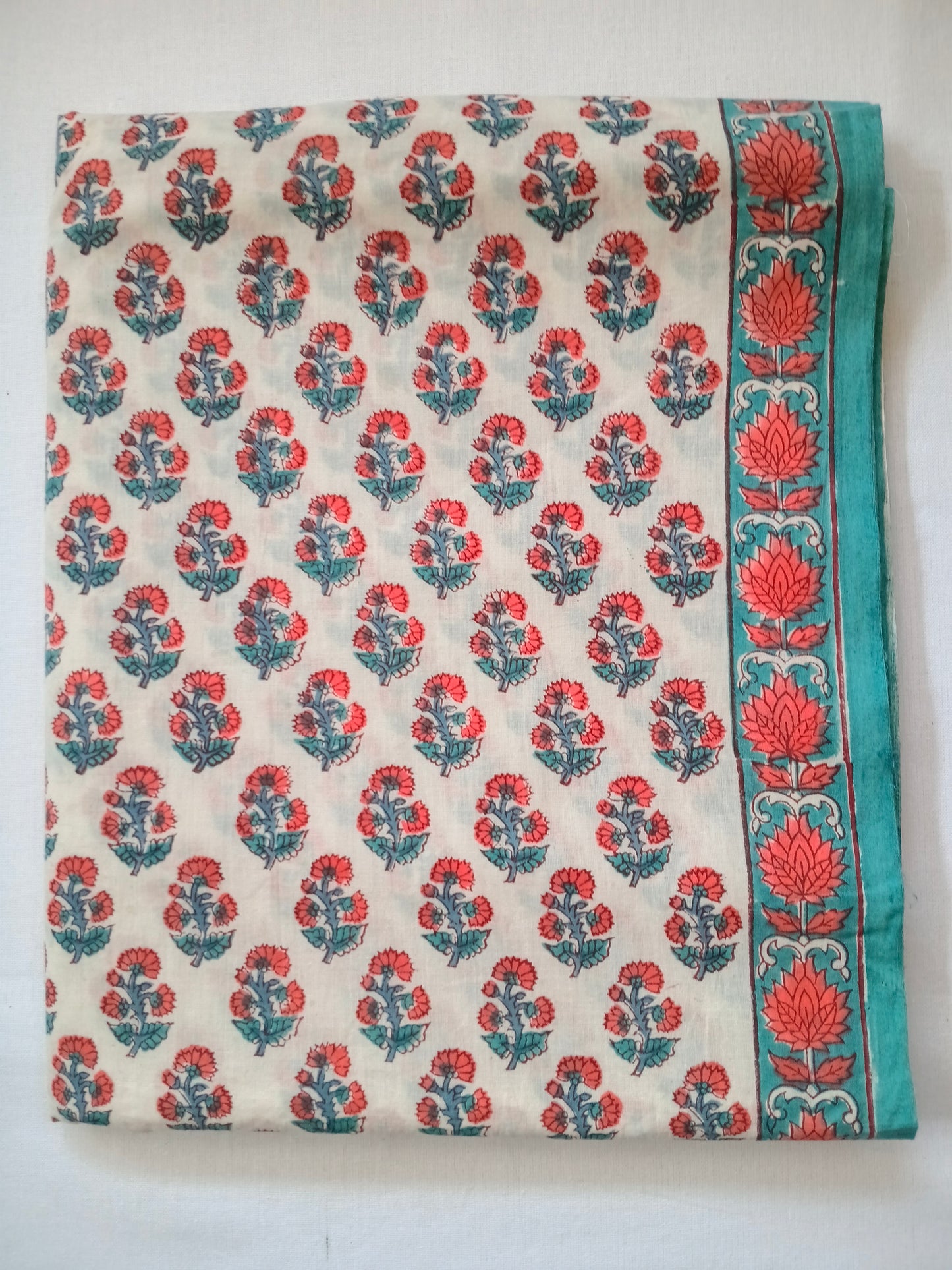 Unstitched cotton hand block printed set