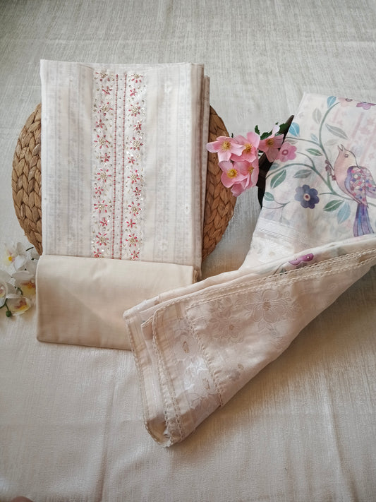 Unstitched cotton  linen set