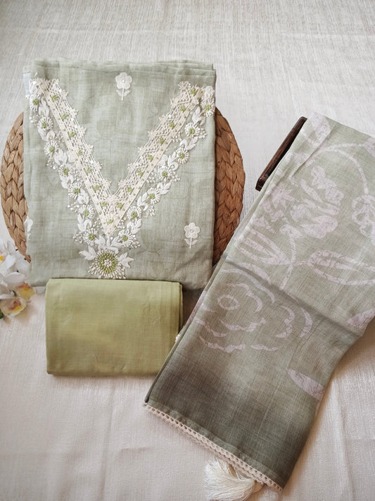 Unstitched cotton linen set