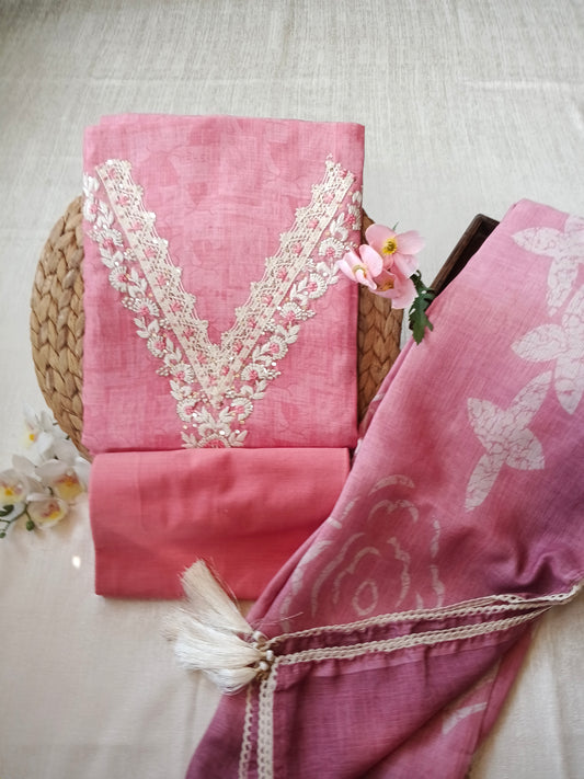 Unstitched cotton linen set