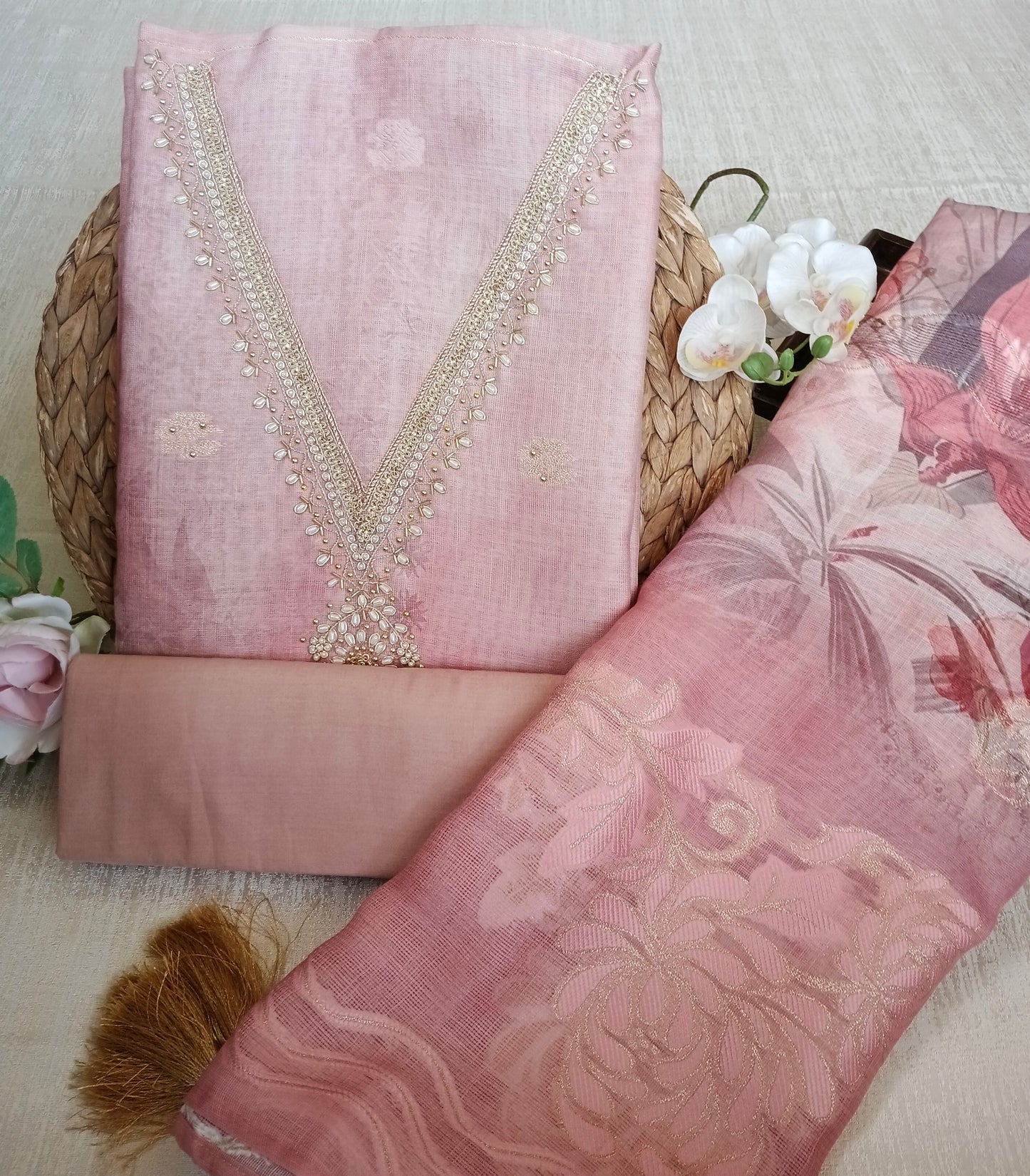 Unstitched cotton linen set