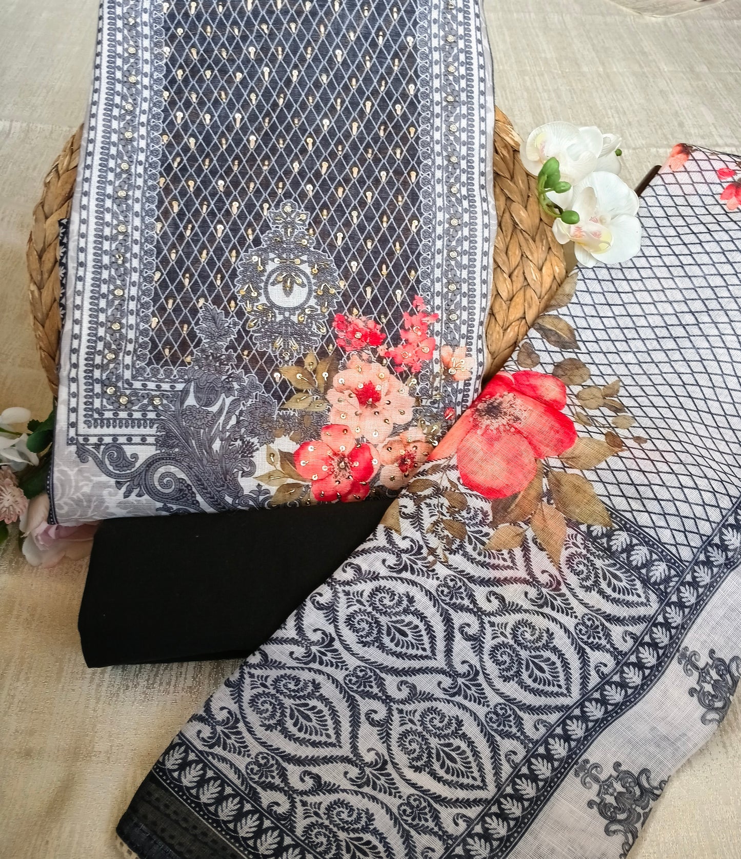 Unstitched cotton linen set