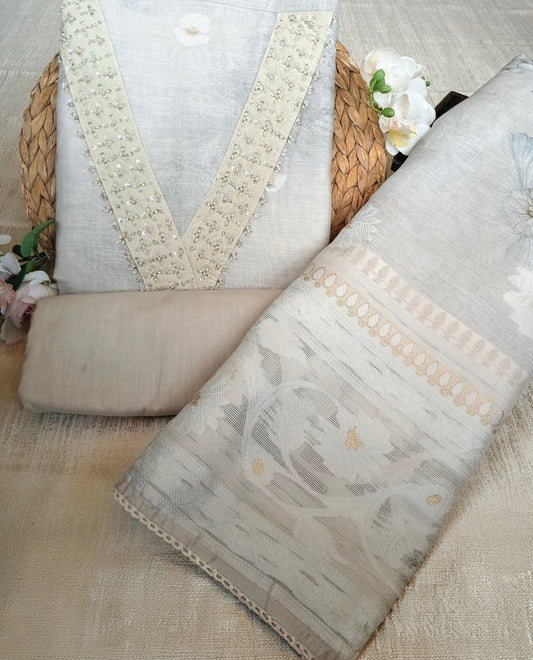 Unstitched cotton linen set